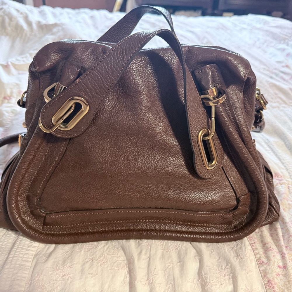 Chloe Dark Brown Leather Shoulder Bag